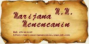 Marijana Menenćanin vizit kartica